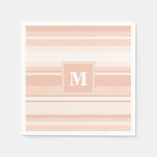 Pfirsichstreifen Serviette (Vorderseite)