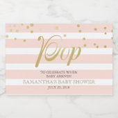 Pfirsichstreifen Sie ist bereit zum Pop Schaumweinetikett (Einzelnes Label)