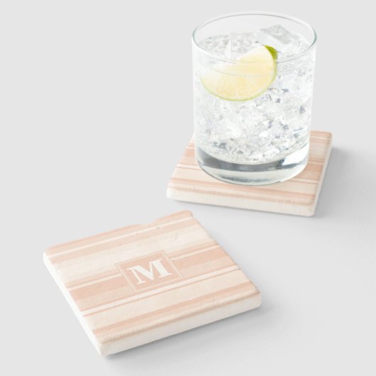 Pfirsichstreifen Steinuntersetzer (Seitenansicht)