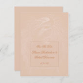 Pfirsichtaube Save the Date auf Pfirsich Ankündigungspostkarte (Vorne/Hinten)