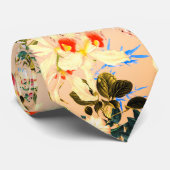 pfirsichtropisches hawaiianisches Muster Krawatte (Gerollt)