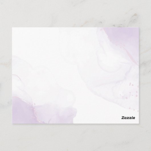 Pfirsichviolette Blumen in Mason Jar Hochzeitseinl Postkarte (Rückseite)