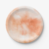 PfirsichWatercolor bewölkt abstraktes Pappteller (Vorderseite)