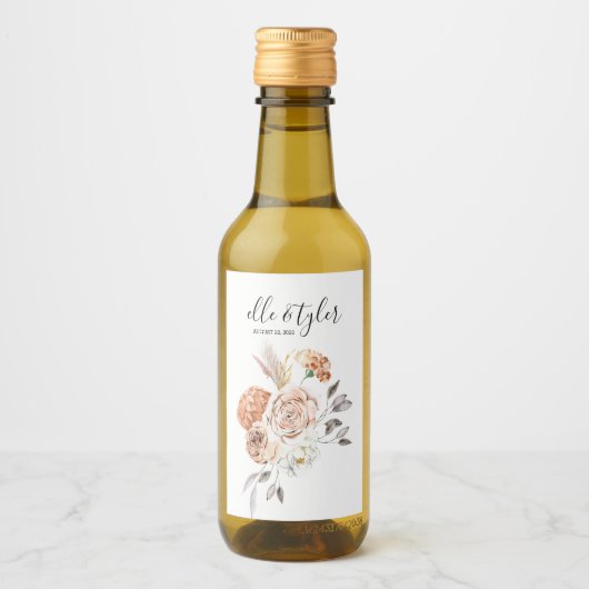 Pfirsichwein-Etikett Weinetikett (Vorderseite)