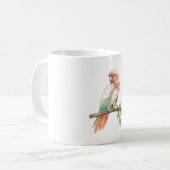 Pfirsichweißer Minzpapagei Vogel Kaffeetasse (Vorderseite Links)