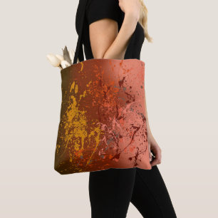 Pfirsichwirbel: Abstrakte Spritzkunst Tasche