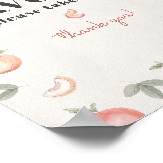 Pfirsichzeichen Poster (Ecke)