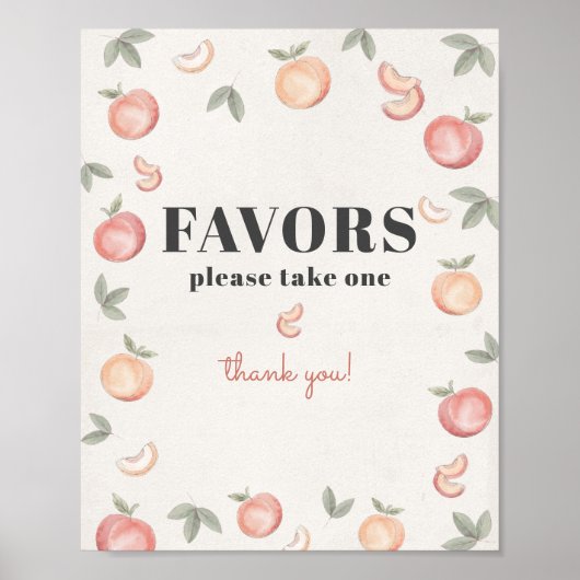 Pfirsichzeichen Poster (Vorne)