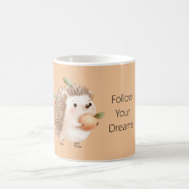 Pfirsig-Igel grüne Blätter Träume Kaffeetasse