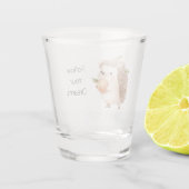 Pfirsig-Igel grüne Blätter Träume Schnapsglas (Rückseite)