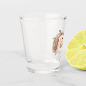 Pfirsig-Igel grüne Blätter Träume Schnapsglas (Links)