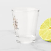 Pfirsig-Igel grüne Blätter Träume Schnapsglas (Rechts)