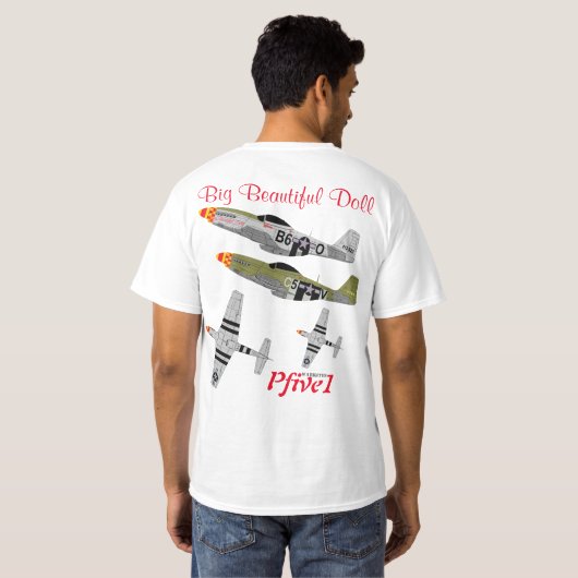 Pfive1 P-51 "große schöne Puppe 357. " T-Shirt (Schwarz voll)