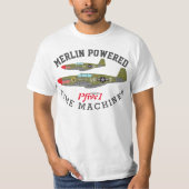 Pfive1 P-51 "Merlin Powered Time Machines"-T - Shi T-Shirt (Vorderseite)