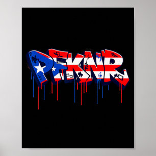 Pfknr Puerto Rico Flagge Graffiti Coquí Erbe Poster