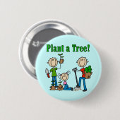 Pflanz-ein-Baum-T-Shirts und Geschenke Button (Vorne & Hinten)