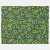 Pflanze (6).grün DGrey BG Fleecedecke (Vorderseite (Horizontal))