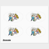 Pflanze A Baum Ovaler Aufkleber (Blatt)