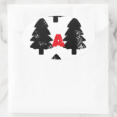Pflanze A Baummuster Ovaler Aufkleber (Tasche)