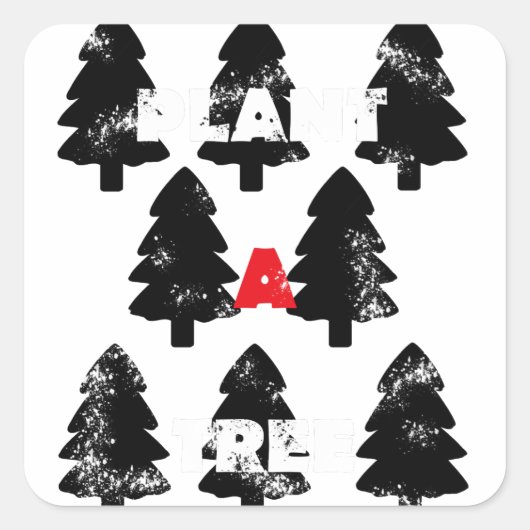 Pflanze A Baummuster Quadratischer Aufkleber (Vorderseite)