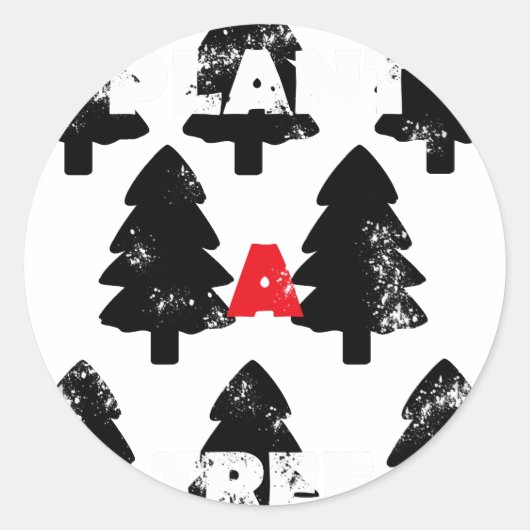 Pflanze A Baummuster Runder Aufkleber (Vorderseite)