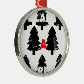 Pflanze A Baummuster Silbernes Ornament (Rechts)