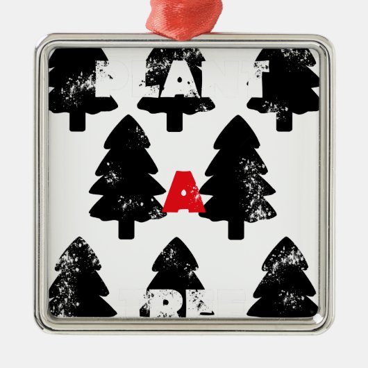 Pflanze A Baummuster Silbernes Ornament (Vorne)