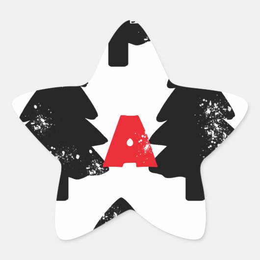 Pflanze A Baummuster Stern-Aufkleber (Vorderseite)