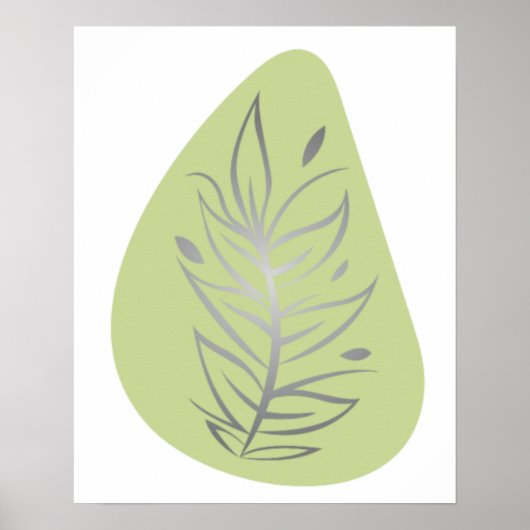 Pflanze Abstrakte Linie Art Poster (Vorne)