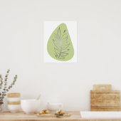 Pflanze Abstrakte Linie Art Poster (Küche)