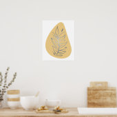 Pflanze Abstrakte Linie Art Poster (Küche)