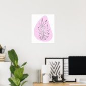 Pflanze Abstrakte Linie Art Poster (Heimbüro)