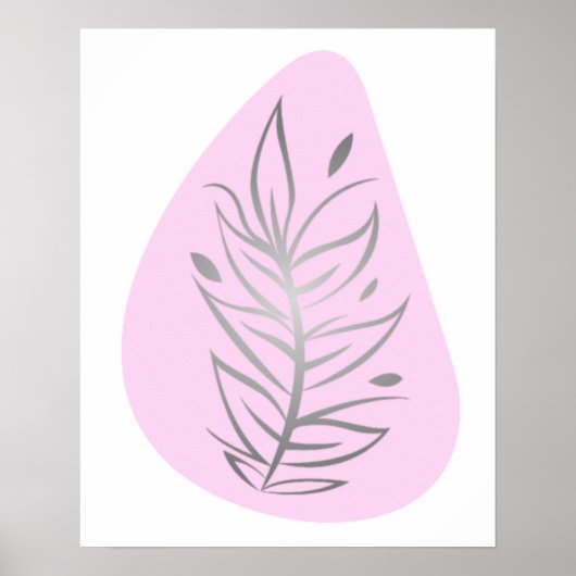 Pflanze Abstrakte Linie Art Poster (Vorne)