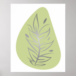 Pflanze Abstrakte Linienkunst Poster