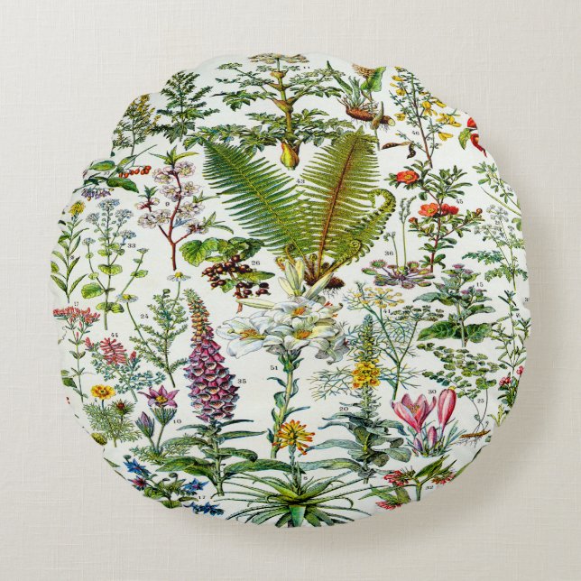 Pflanze Akzente Pilze Rundes Kissen (Vorderseite)