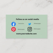 Pflanze allein Hautpflege Visitenkarte (Rückseite)