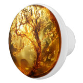 Pflanze Amber Muster Keramikknauf (Rechts)