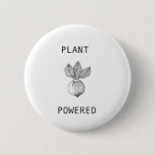 Pflanze angetriebener veganer vegetarischer Knopf Button (Vorderseite)