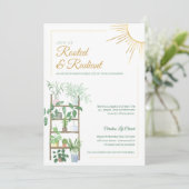 Pflanze Aquarell Frauenbibliotheksstudie Einladung (Stehend Vorderseite)