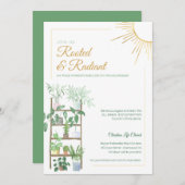 Pflanze Aquarell Frauenbibliotheksstudie Einladung (Vorne/Hinten)