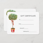 Pflanze Aquarellgrüne Blätter | Geschenkgutschein (Vorne/Hinten)