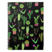 Pflanze Aquarellkaktuspflanzen Nahtloser Hintergru Notizblock (Vorderseite)