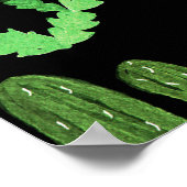 Pflanze Aquarellkaktuspflanzen Nahtloser Hintergru Poster (Ecke)