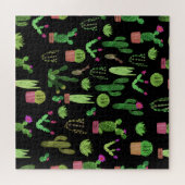 Pflanze Aquarellkaktuspflanzen Nahtloser Hintergru Puzzle (Horizontal)