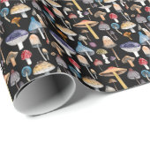 Pflanze: Aquarellpilze, Blätter pattern Geschenkpapier (Rolleneckpunkt)