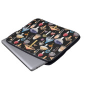 Pflanze: Aquarellpilze, Blätter pattern Laptopschutzhülle (Vorne Knopf)