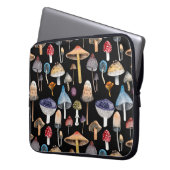 Pflanze: Aquarellpilze, Blätter pattern Laptopschutzhülle (Vorderseite Links)