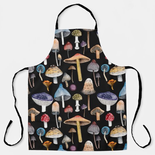 Pflanze: Aquarellpilze, Blätter pattern Schürze (Vorderseite)