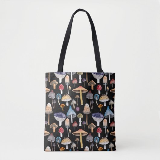 Pflanze: Aquarellpilze, Blätter pattern Tasche (Vorderseite)