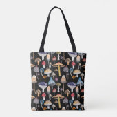 Pflanze: Aquarellpilze, Blätter pattern Tasche (Rückseite)